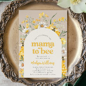 Floral Bee Baby shower Invitation Kaart
