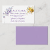 Floral Bee Boeken voor Baby Informatiekaartje (Voorkant / Achterkant)