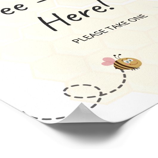 Floral Bee dank u voor het zijn hier teken Poster (Hoek)