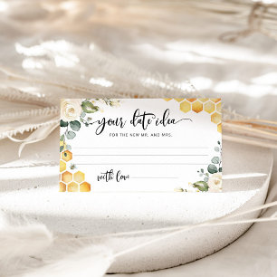 Floral bee Date-ideeën. Datum jar Informatiekaartje