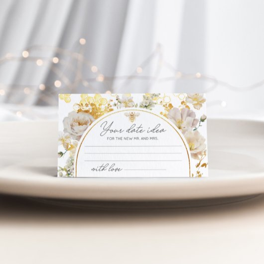 Floral bee Date-ideeën. Datum jar Informatiekaartje