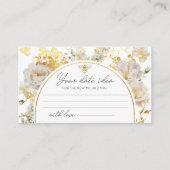 Floral bee Date-ideeën. Datum jar Informatiekaartje (Voorkant)