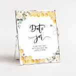 Floral bee date nachtideeën. Datum jar bridal Poster<br><div class="desc">Floral bee date nachtideeën. Datum jar bridal-teken. Overeenkomende objecten beschikbaar.</div>