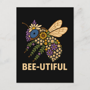 Floral Bee Fusion Bijen-Nuttig Feestdagenkaart