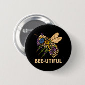 Floral Bee Fusion Bijen-Nuttig Ronde Button 5,7 Cm (Voorkant /achterkant)