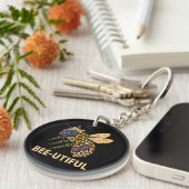 Floral Bee Fusion Bijen-Nuttig Sleutelhanger (Voorkant Rechts)