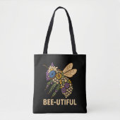 Floral Bee Fusion Bijen-Nuttig Tote Bag (Voorkant)