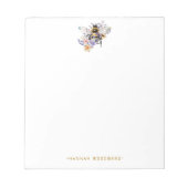 Floral Bee gepersonaliseerd Notitieblok (Voorkant)