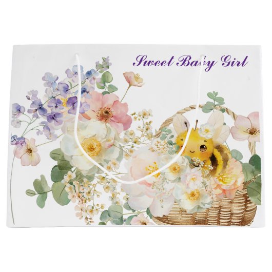 Floral Bee Gift Bag Groot Cadeauzakje (Voorkant)