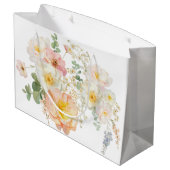 Floral Bee Gift Bag Groot Cadeauzakje (Achterkant Gekanteld)