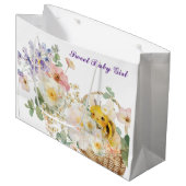 Floral Bee Gift Bag Groot Cadeauzakje (Voorkant Gekanteld)