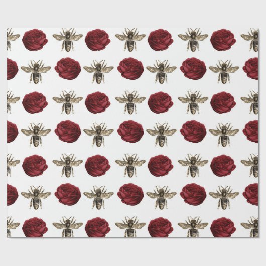Floral Bee Gift Cadeaupapier (Vlak)