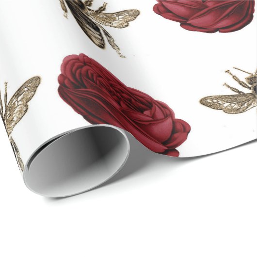 Floral Bee Gift Cadeaupapier (Rol Hoek)