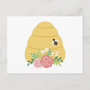 Floral Bee Hive Briefkaart
