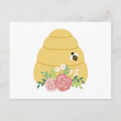 Floral Bee Hive Briefkaart (Voorkant)