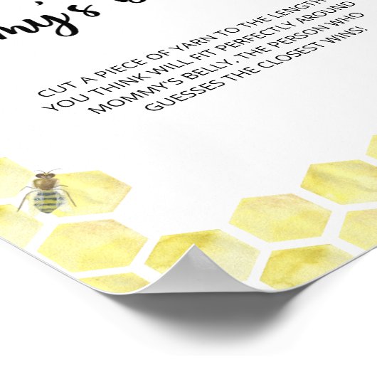 Floral bee hoe groot is het buikspel van mama poster (Hoek)