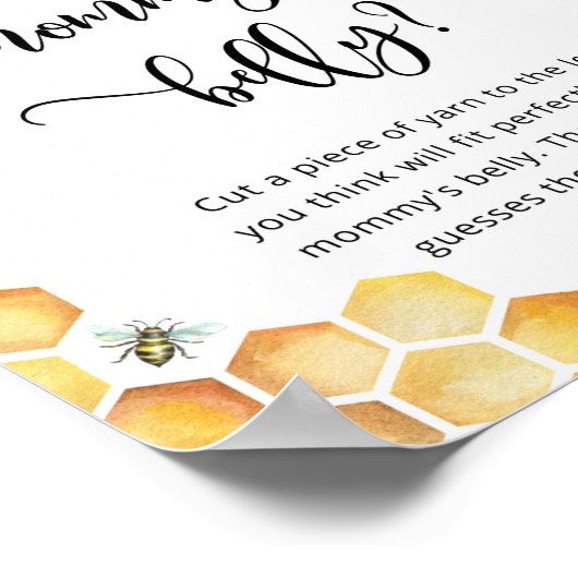 Floral bee hoe groot is het poster van mama's buik (Hoek)