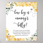 Floral bee hoe groot is het poster van mama's buik (Voorkant)