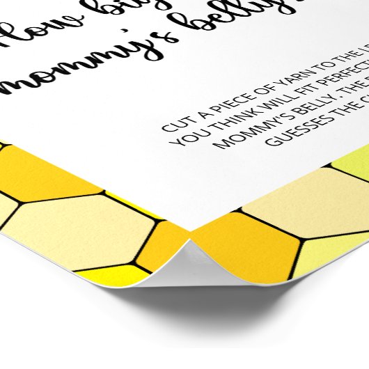 Floral bee hoe groot is het poster van mama's buik (Hoek)