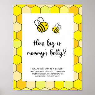 Floral bee hoe groot is het poster van mama's buik