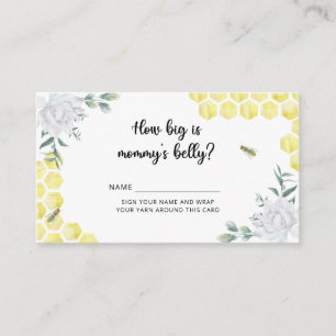 Floral Bee hoe groot is mama's buik Informatiekaartje