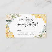 Floral bee hoe groot is mama's buikomheining informatiekaartje (Voorkant)