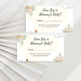 Floral bee hoe groot is mama's buikomheining informatiekaartje