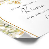 Floral bee hoeveel kisses vrijgezellenfeest spel poster (Hoek)