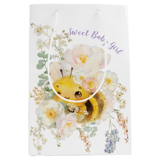 Floral Bee Medium Gift Bag Cadeauzakje (Voorkant)
