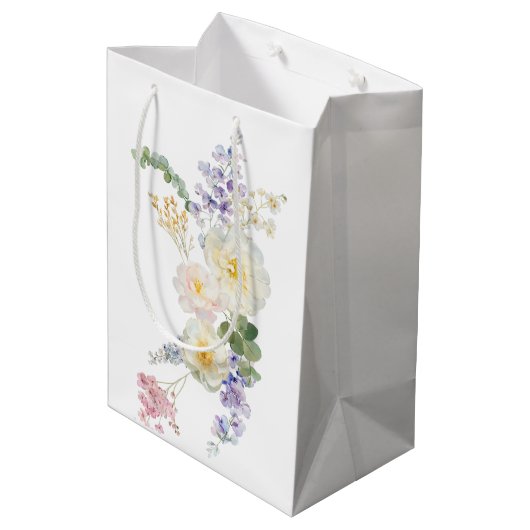 Floral Bee Medium Gift Bag Medium Cadeauzakje (Achterkant Gekanteld)