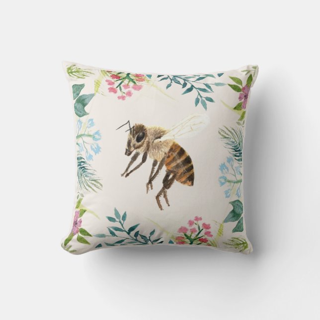 Floral Bee Pillow Kussen (Voorkant)
