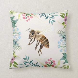 Floral Bee Pillow Kussen