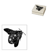 Floral Bee Rubberstempel (Gestempeld)