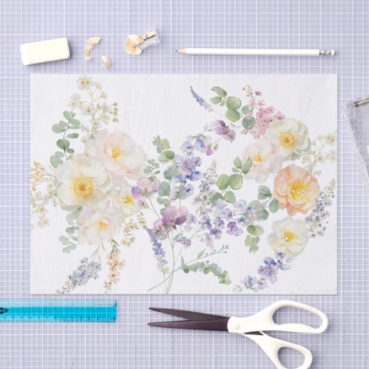 Floral Bee Tissue Paper Tissuepapier (Craft)