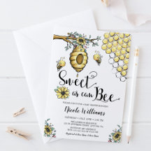 Floral Beehive Honey Bee Girl Baby shower