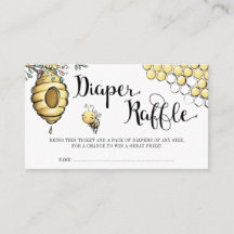 Floral Beehive Honey Bee Girl Diaper Raffle