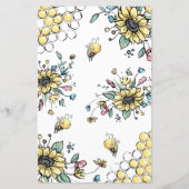 Floral Beehive Honey Bee Raad het prijsspel (Achterkant)