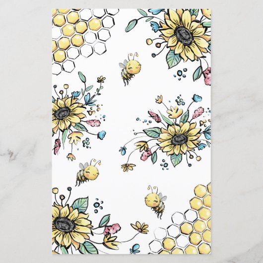 Floral Beehive Honey Bee Raad het prijsspel (Achterkant)