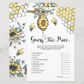 Floral Beehive Honey Bee Raad het prijsspel (Voorkant / Achterkant)