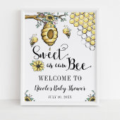 Floral Beehive Honey Sweet Bee Baby shower Welkom Poster