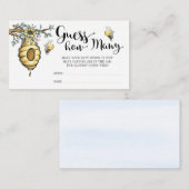 Floral beehive Honey Sweet Bee Informatiekaartje (Voorkant / Achterkant)