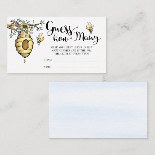 Floral beehive Honey Sweet Bee Informatiekaartje (Voorkant / Achterkant)