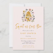 Floral Beehive Sweet As Can Bee Baby Shower Kaart (Voorkant)
