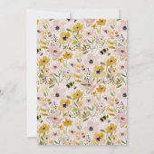 Floral Beehive Sweet As Can Bee Baby Shower Kaart (Achterkant)