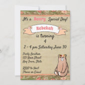 Floral Beer Birthday Uitnodiging (Voorkant)