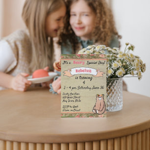 Floral Beer Birthday Uitnodiging