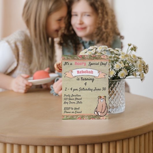 Floral Beer Birthday Uitnodiging