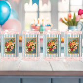 Floral Begonias Pink 1902 Seed Packet Red Teal Blikvorm Glas