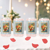 Floral Begonias Pink 1902 Seed Packet Red Teal Blikvorm Glas