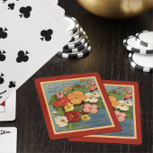 Floral Begonias Pink 1902 Seed Packet Red Teal Pokerkaarten